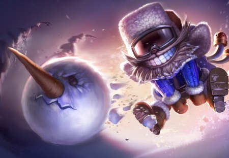 Snow Day Ziggs - snow, snowman, goggles, league of legends