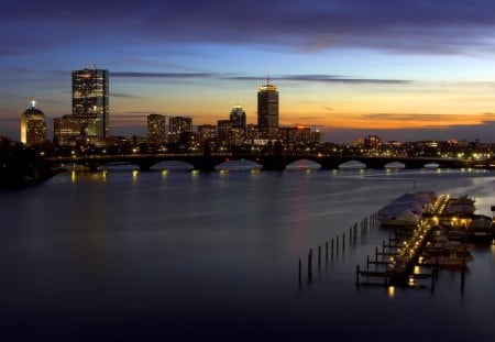 city â€‹â€‹skyline near the ocean - city, skyline, ocean, near