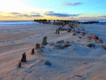 broken pier in winter