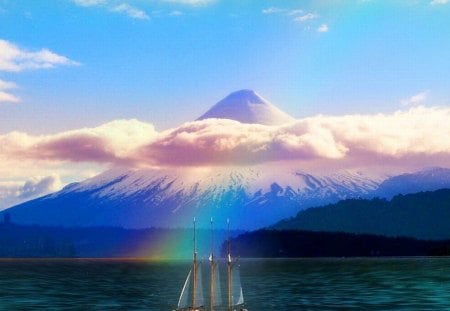 Mountain View - sail, picture, view, boat, cool, mountain