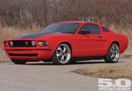 2011 Ford Mustang Retro Mod - red, ford, mustang, custom