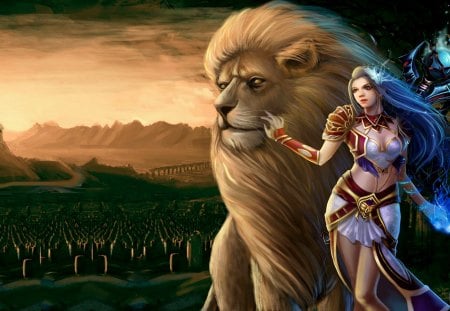 BEAUTY & the BEAST - beauty, art, lion, game, dragon spear