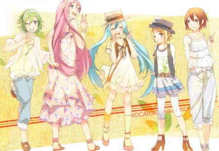 Vocaloid Gals - girls, luka, rin, vocaloid, meiko, miku, gumi