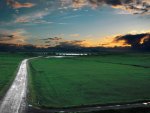 road to a lake at sunset in armenia