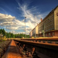 old train station in germany hdr