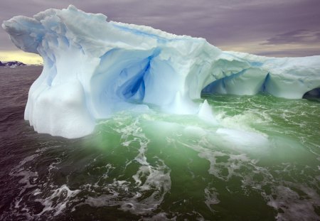 Frozen colors - ice, hd, nature, iceberg, cold, winter, antarctic, wallpaper