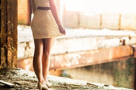 girl standing at the door