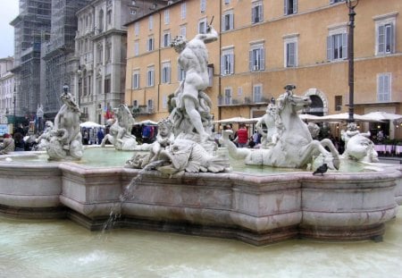 Italian Fountain - famous, fountain, italian, sculpture