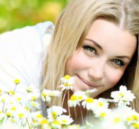 girl in yellow flowers