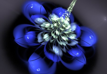 Blue Rose - fractal, rose, blue, 3d