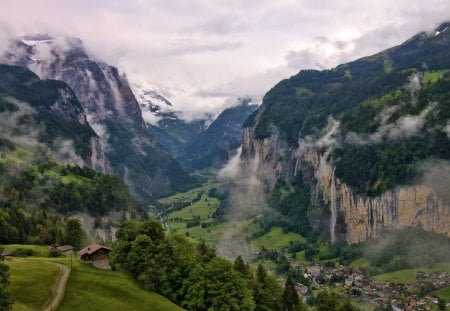 between high mountains village