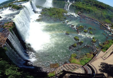 waterfalls - water, waterfalls, tree, river