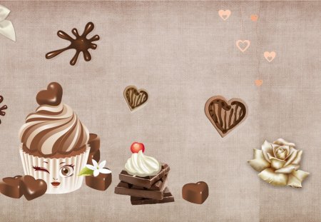 sweet chocolatte - candies, chocolate, cute, lovely