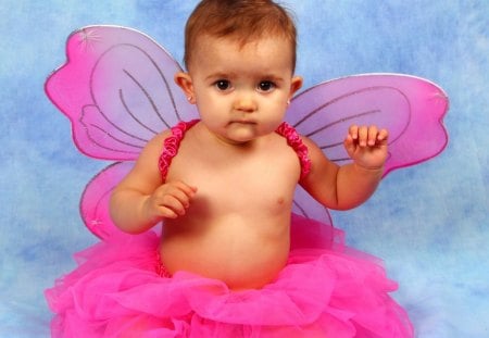 Cute Baby Angel - pink dress, cute, baby, angel