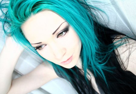 Blue Haired Beauty - blue hair, blue haired beauty, sexy blue, hot blue