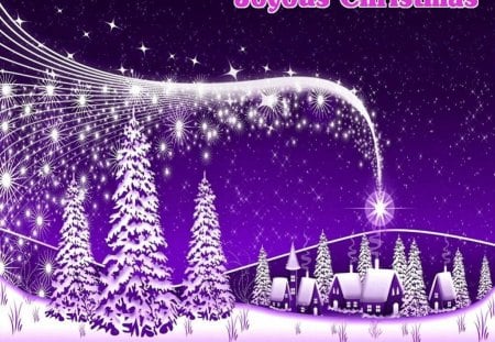 Joyous Christmas - purple, trees, joyous, christmas