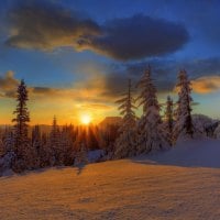 áƒ¦.Wonderful Sunset in Snow.áƒ¦