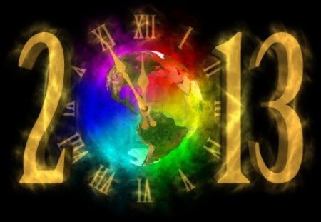 New Year - 2013, clock, year, period