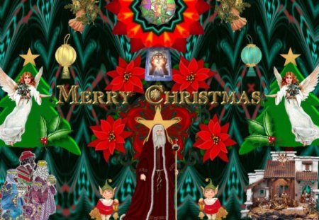 Merry Christmas 11 - eye candy, collage, 3d, fractal, abstract