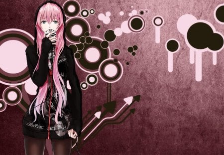 Megurine Luka - luka, vocaloid, megurine luka, megurine, pink background