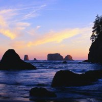 sea stacks at sunrise