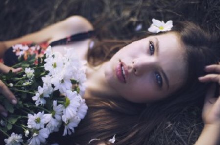 pure soul - flowers, women, bouqet, models