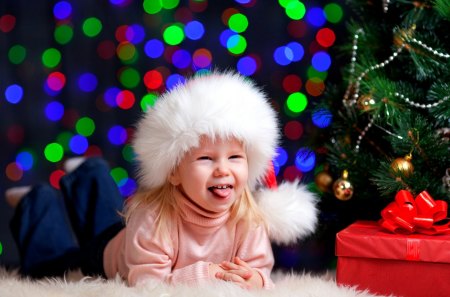 HOLIDAY FUN - child, happy, holidays, tree, kid, christmas