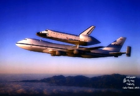 Piggy Back Shuttle - spaceshuttle, rockets, shuttle, space