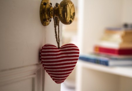 Heart - house, door, heart, decoration, room, books