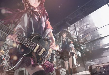 anime band - anime, band, music, guitar