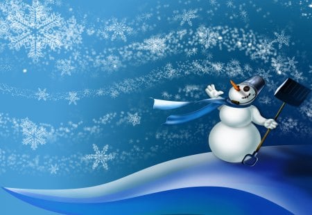 Cute Snowman - snowman, winter, xmas, christmas