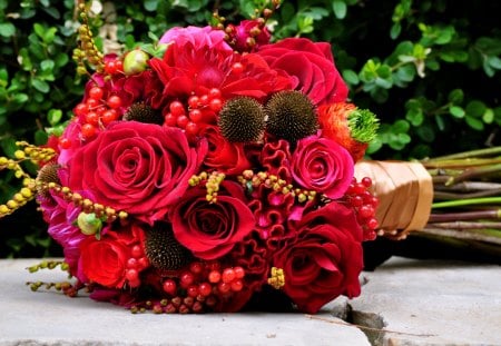 Have a special day! - magnificent, beautiful, flowers, bouquet, love, christmas, positive energy, forever, fresh, special, red roses, wonderful, nature, day