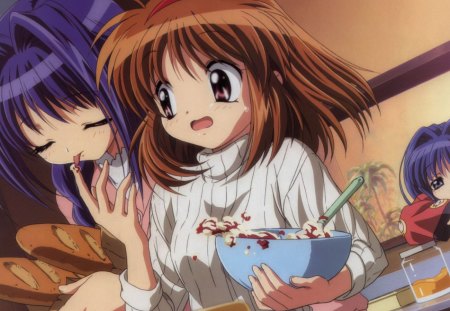 Baking - kanon, ayu, nayuki, baking, akiko, anime