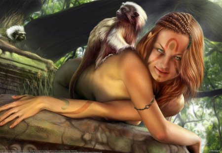 Topia World Sinja - woman, girl, topia world, ape, wild girl, xava mischief, jungle girl, gibbon, sinja