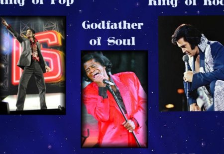 3 Great Entertainers of all time - music, king, soul, rock, entertainment, hiphop, singers