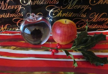 Festive Apples - holly, apples, christmas, decorations