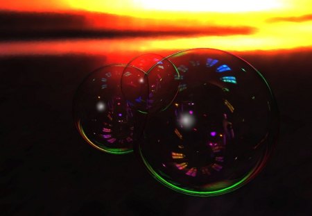 Sunset Bubble - wallpaper, sunset, cool, bubble