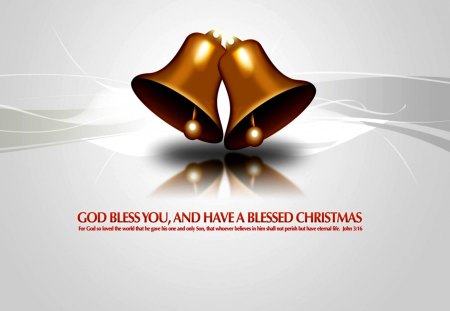 CHRISTMAS BLESSINGS - gold, blessings, bells, christmas