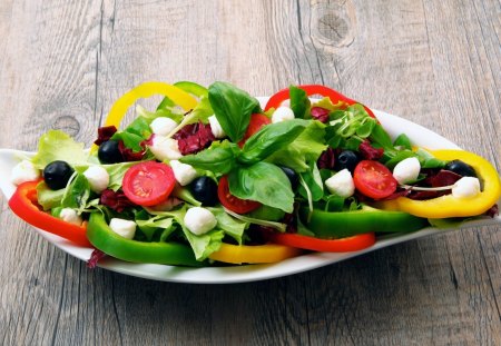 *** A plate of salad *** - salad, fresh, colorful, vegetables, food, plate