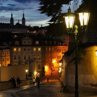 a sunset walk under prague castle