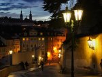 a sunset walk under prague castle