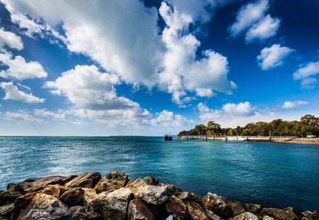 steel sea - ocean, nature, cool, clouds