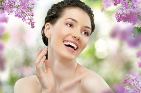 The Women - hands, the woman, flowers, smiling