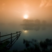 foggy haze on a lake in scotland