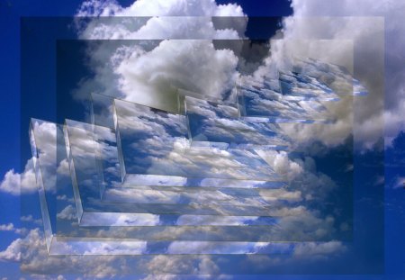 Timefabric - clouds, 3d, cubes, sky