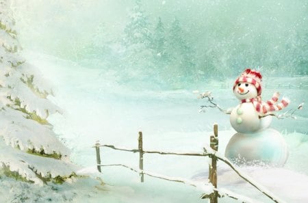 * Beautiful Christmas time and happy snowman * - holidays, merry, happy, year, christmas, wishes, best, hope, new