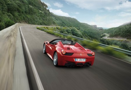 Ferrari 458 Spider 2013 Red - speed, luxury, sports car, beauty, ferrari