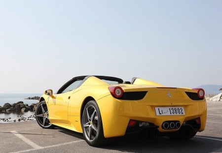 Ferrari 458 Spider 2013 Yellow - beauty, luxury, speed, sports car, cars, ferrari