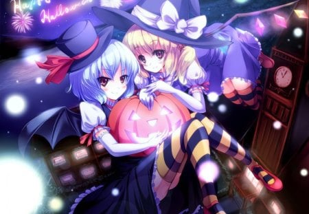 halloween - manga, anime, touhou, flandre scarlet, remilia scarlet