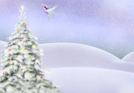 pine - snow, pine, christmas tree, sky